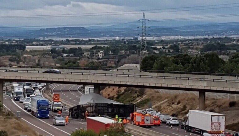 Accidente en el que se han visto envuelto los jugadores del Hércules CF