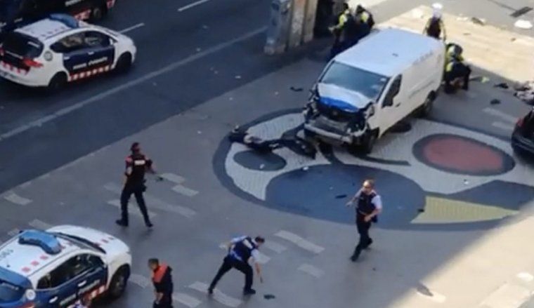 Imatge de l'atemptat a Barcelona.