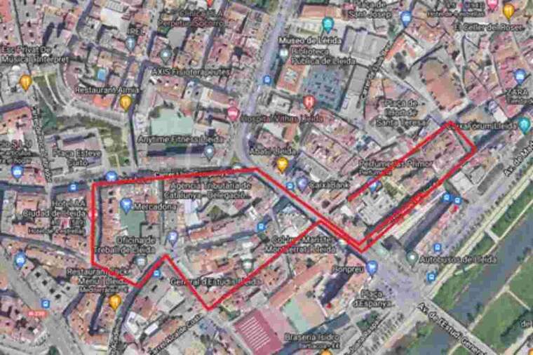 Imatge del recorregut de la processó a Lleida