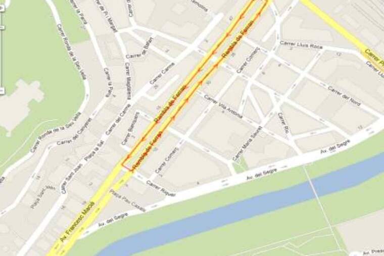 Mapa del circuit de la Batalla de Flors a Lleida