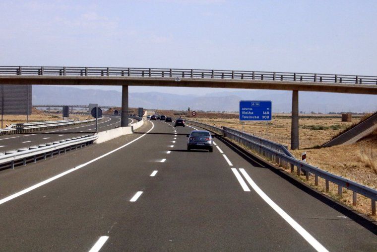 Part dels sis quilòmetres de l'A-14 entre Lleida i Rosselló (Segrià)