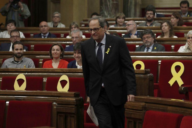 Quim Torra durant el debat d'investidura.