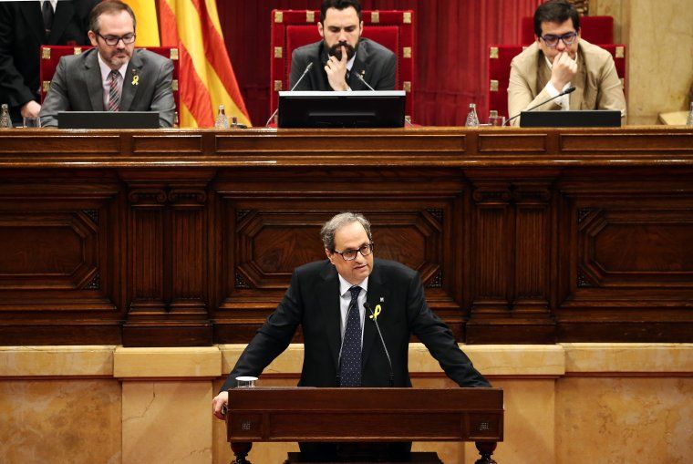 Quim Torra durant el seu discurs.