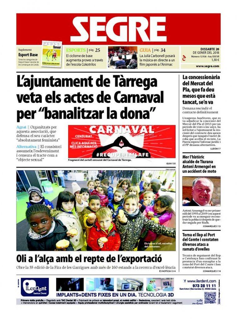 Segre, 20 de gener del 2018