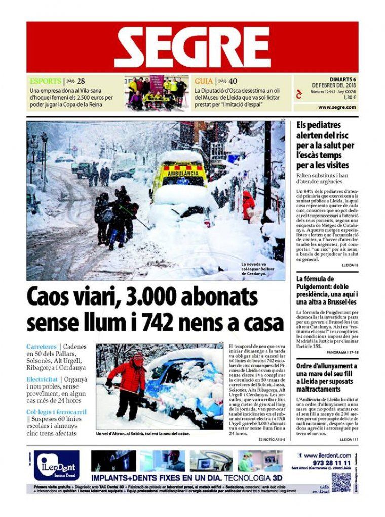 Segre, 6 de febrer del 2018