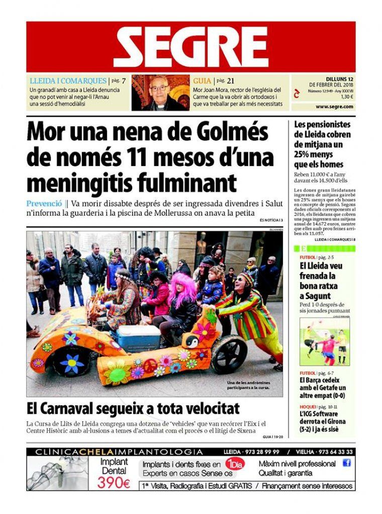 Segre, dia 12 de febrer de 2018.