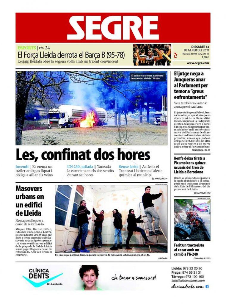 segre, dia 13 de gener de 2018